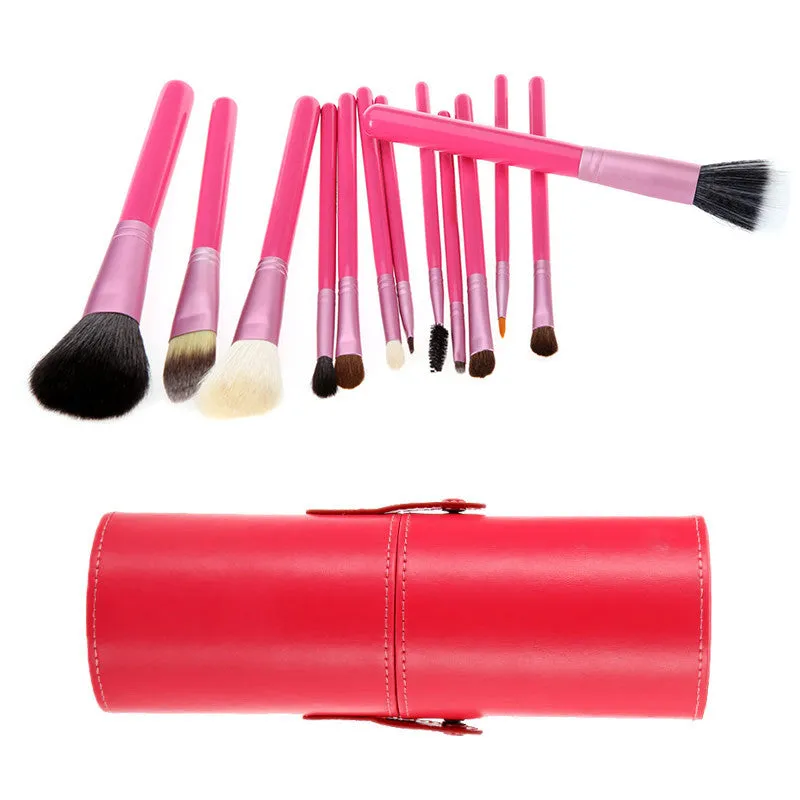 13 pcs Professional Portable makeup brushes make up brushes Set Cosmetic Brushes Kit Makeup Tools with Cup holder Case-Hot Sale-TOP Quality!-[Free Shipping]