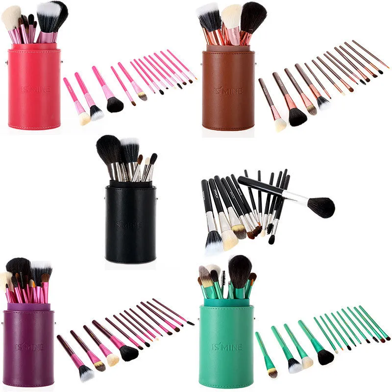 13 pcs Professional Portable makeup brushes make up brushes Set Cosmetic Brushes Kit Makeup Tools with Cup holder Case-Hot Sale-TOP Quality!-[Free Shipping]