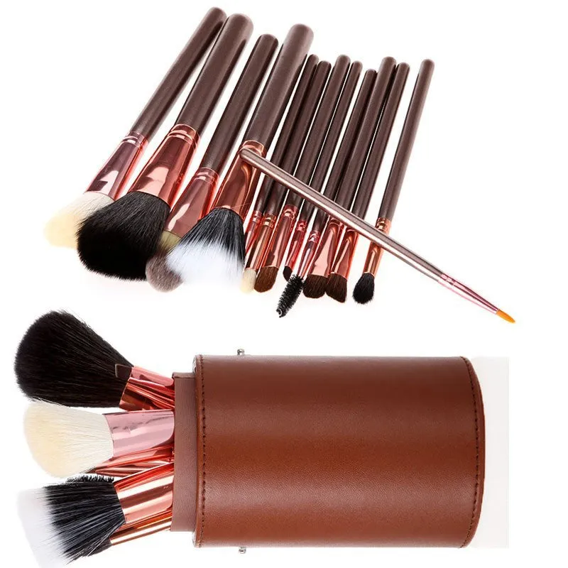 13 pcs Professional Portable makeup brushes make up brushes Set Cosmetic Brushes Kit Makeup Tools with Cup holder Case-Hot Sale-TOP Quality!-[Free Shipping]