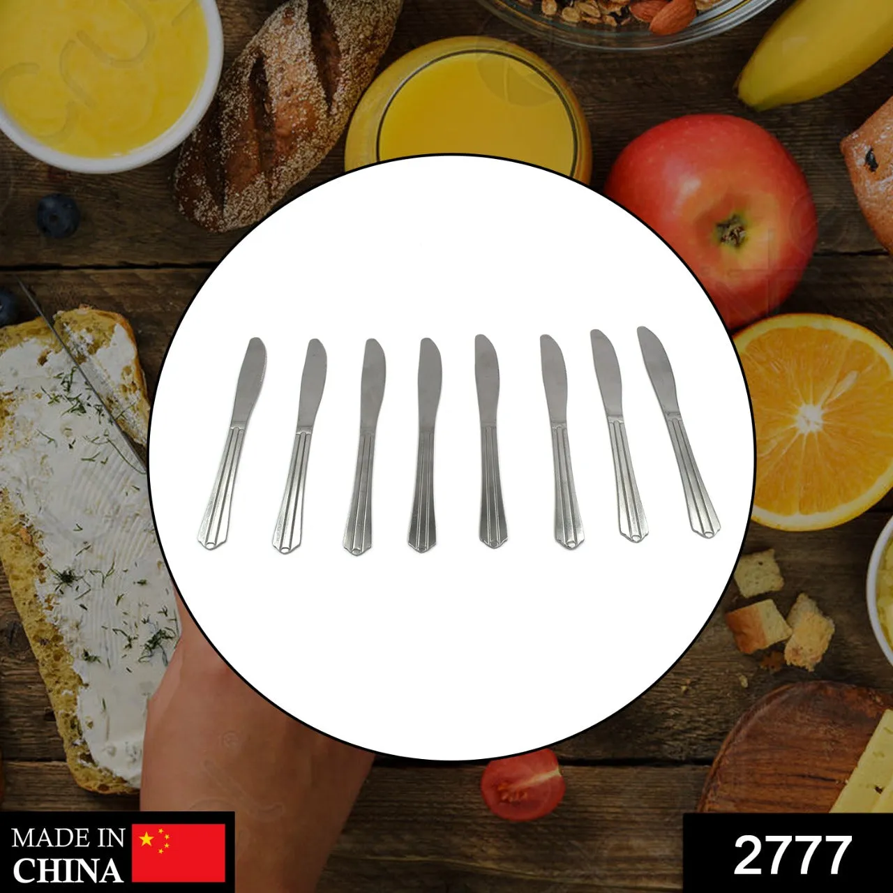 2777 8 Pieces Dinner Knife Cutlery Set Used for Salad sandwich and Portable to be Taken for Outing or Picnic