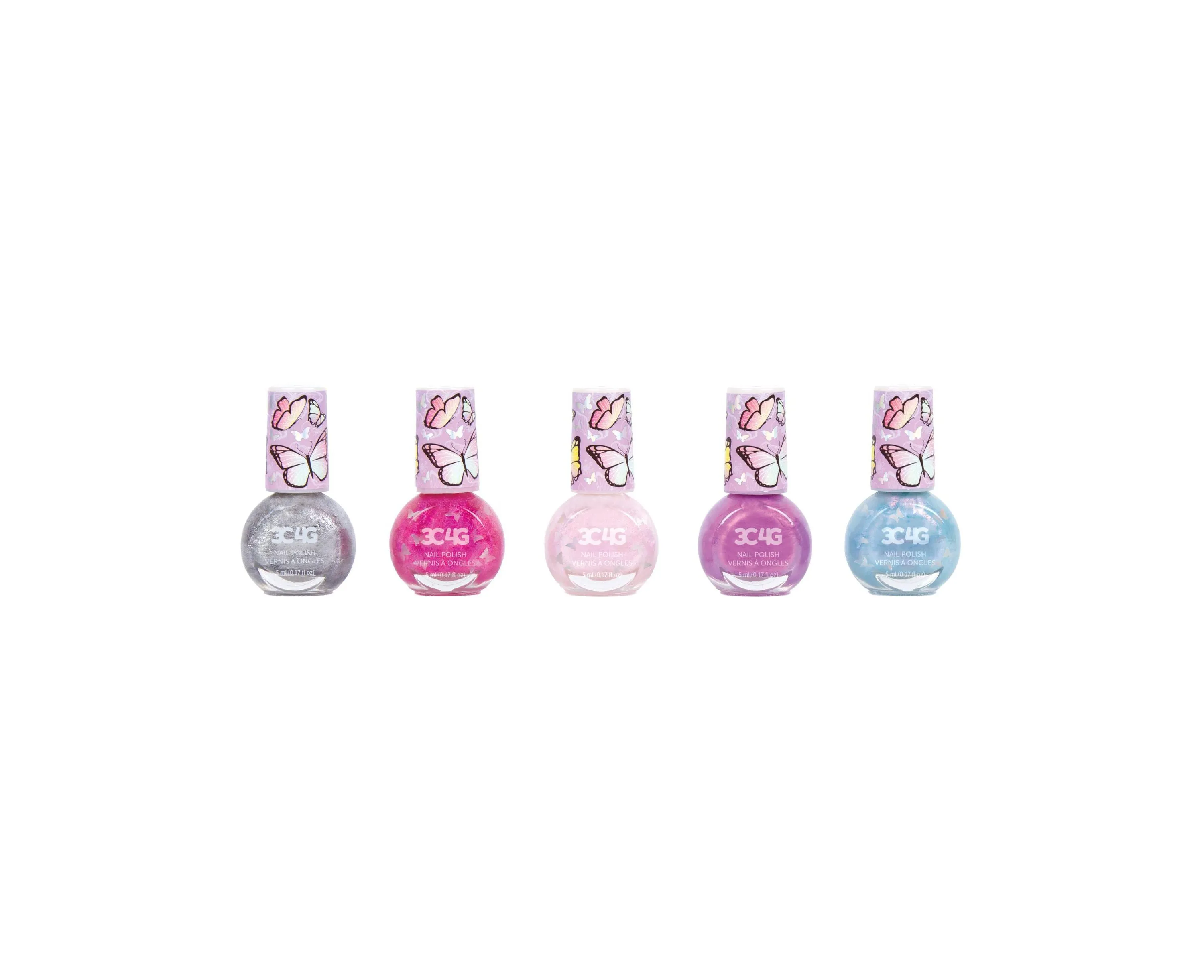 3C4G Butterfly Glitter Nail Polish Set - Sparkling Manicure Kit