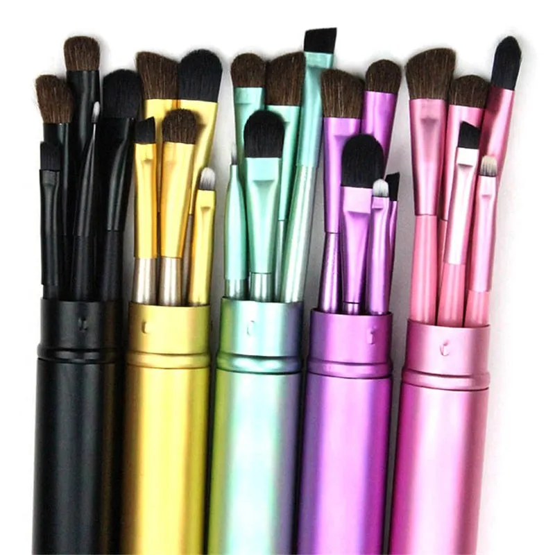 5pcs Travel Portable Mini Eye Makeup Brushes Set Eyeshadow Eyeliner Eyebrow Brush