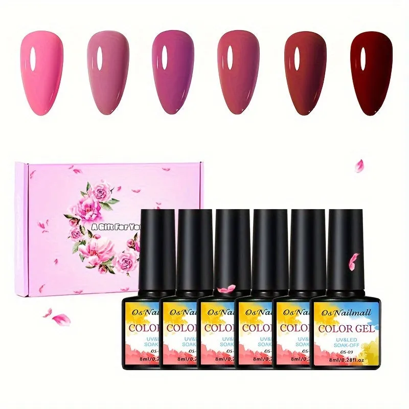 6Piece Gel Nail Polish Kit  Christmas Color Collection