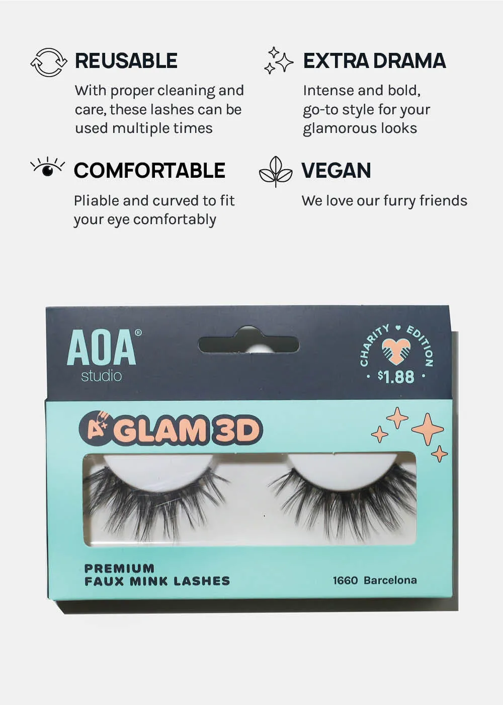 A  Glam 3D Faux Mink Lashes - Barcelona