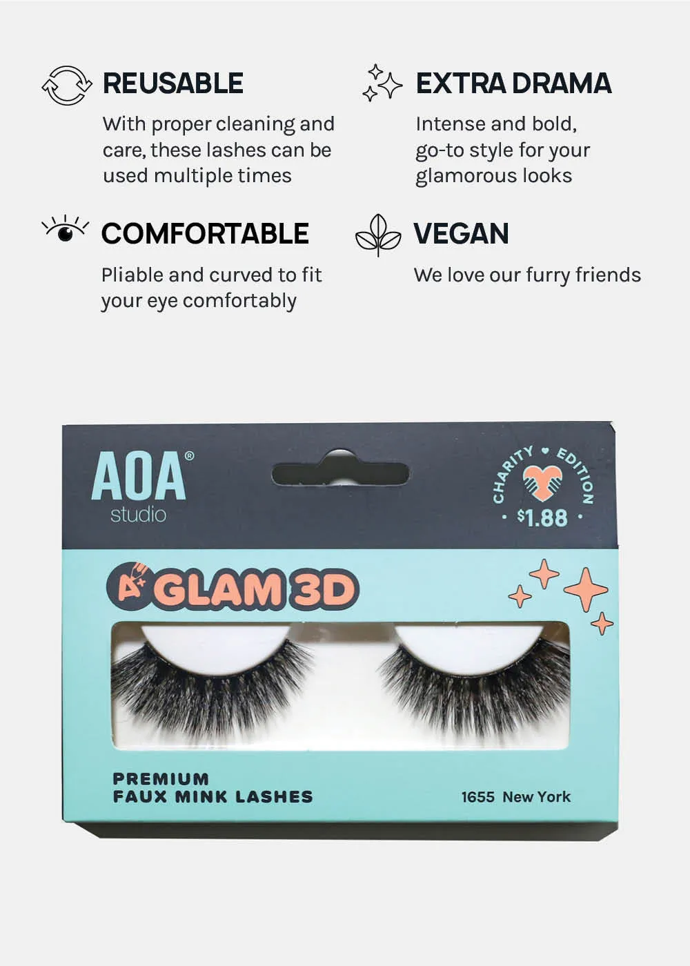 A  Glam 3D Faux Mink Lashes - New York