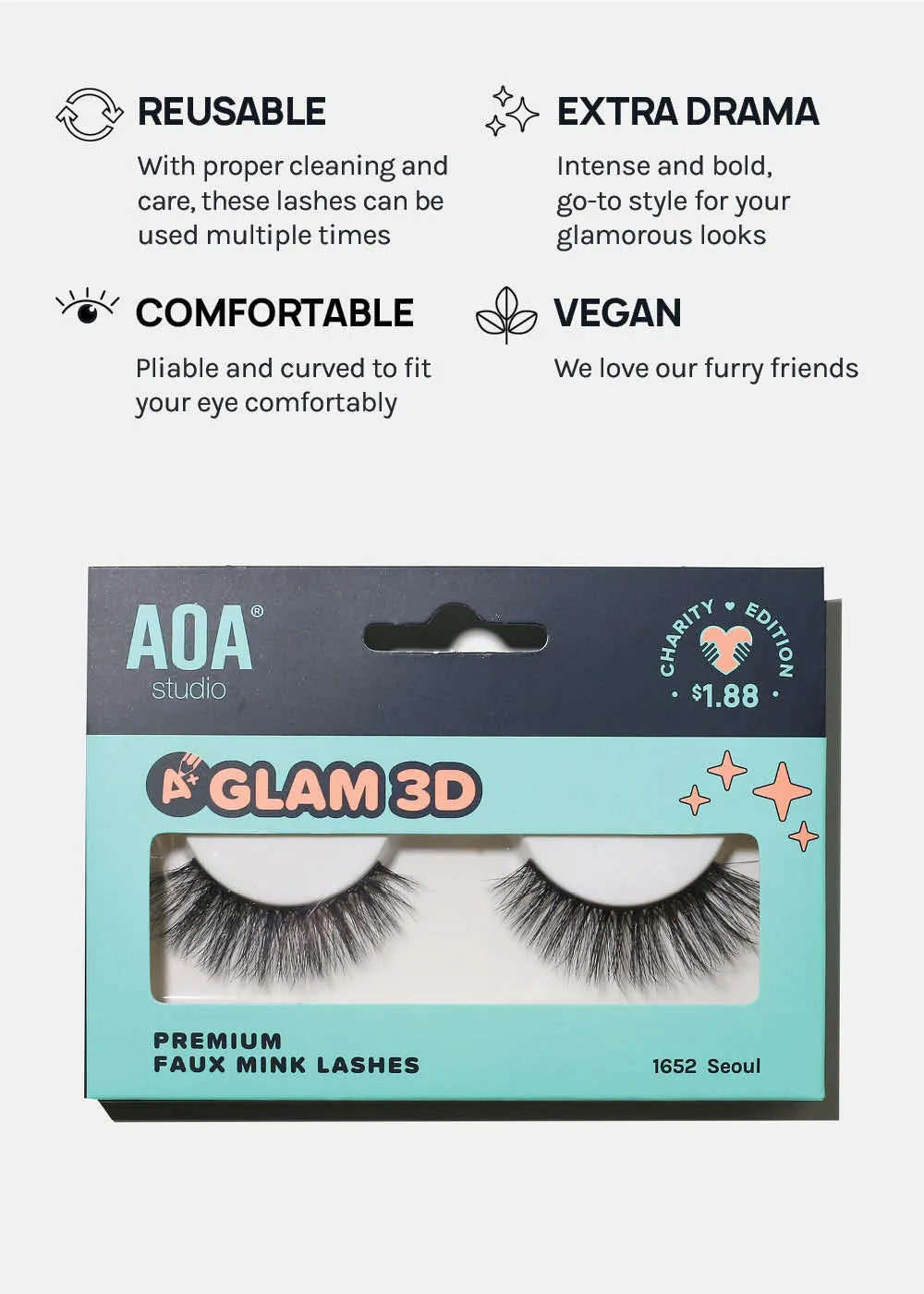 A  Glam 3D Faux Mink Lashes - Seoul