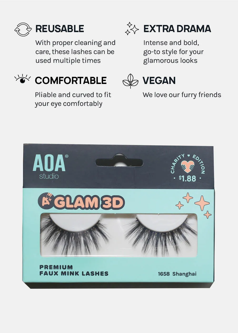 A  Glam 3D Faux Mink Lashes - Shanghai