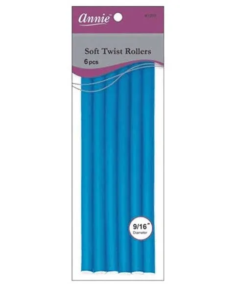 Annie Soft Twist Rollers 9/16" XL Blue 6pcs 1207