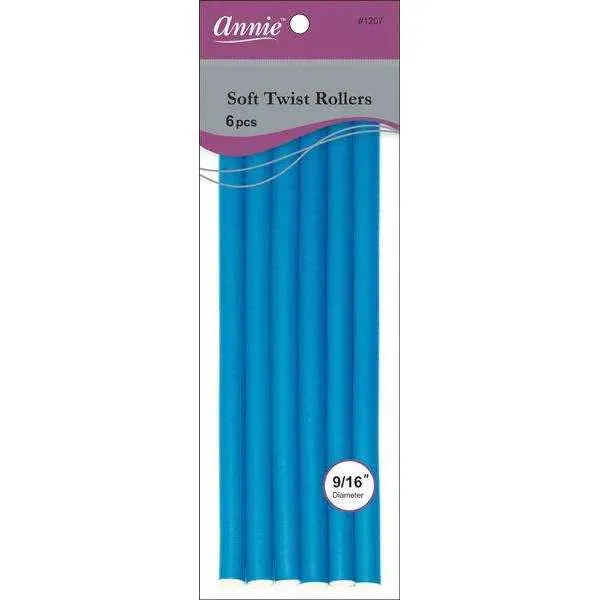 Annie Soft Twist Rollers 9/16" XL Blue 6pcs 1207