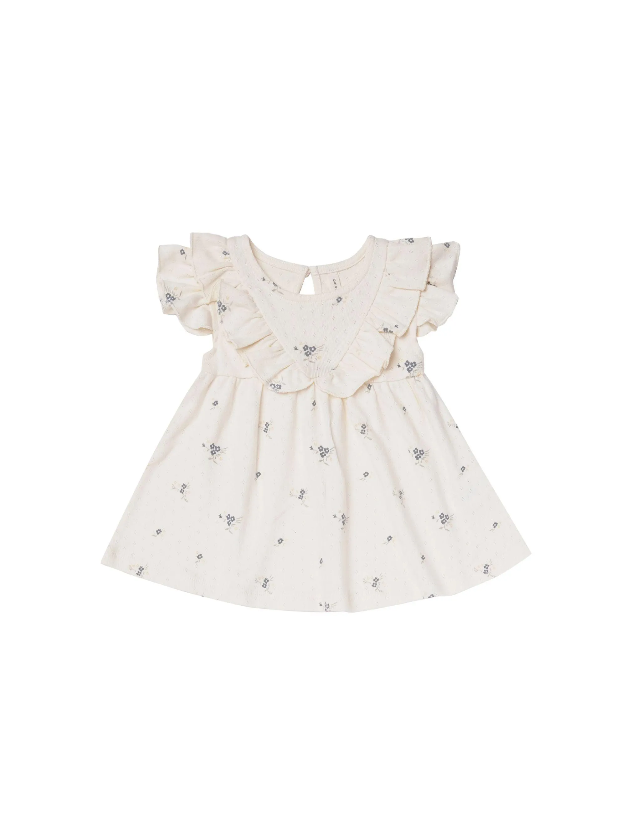 Baby Dress | Sleeveless Ruffle - Ditsy Ocean | Quincy Mae