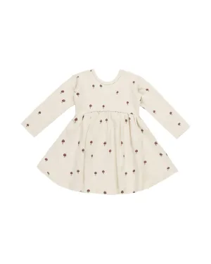 Baby Girls Dresses| Ribbed Long Sleeve- Mushrooms | Quincy Mae