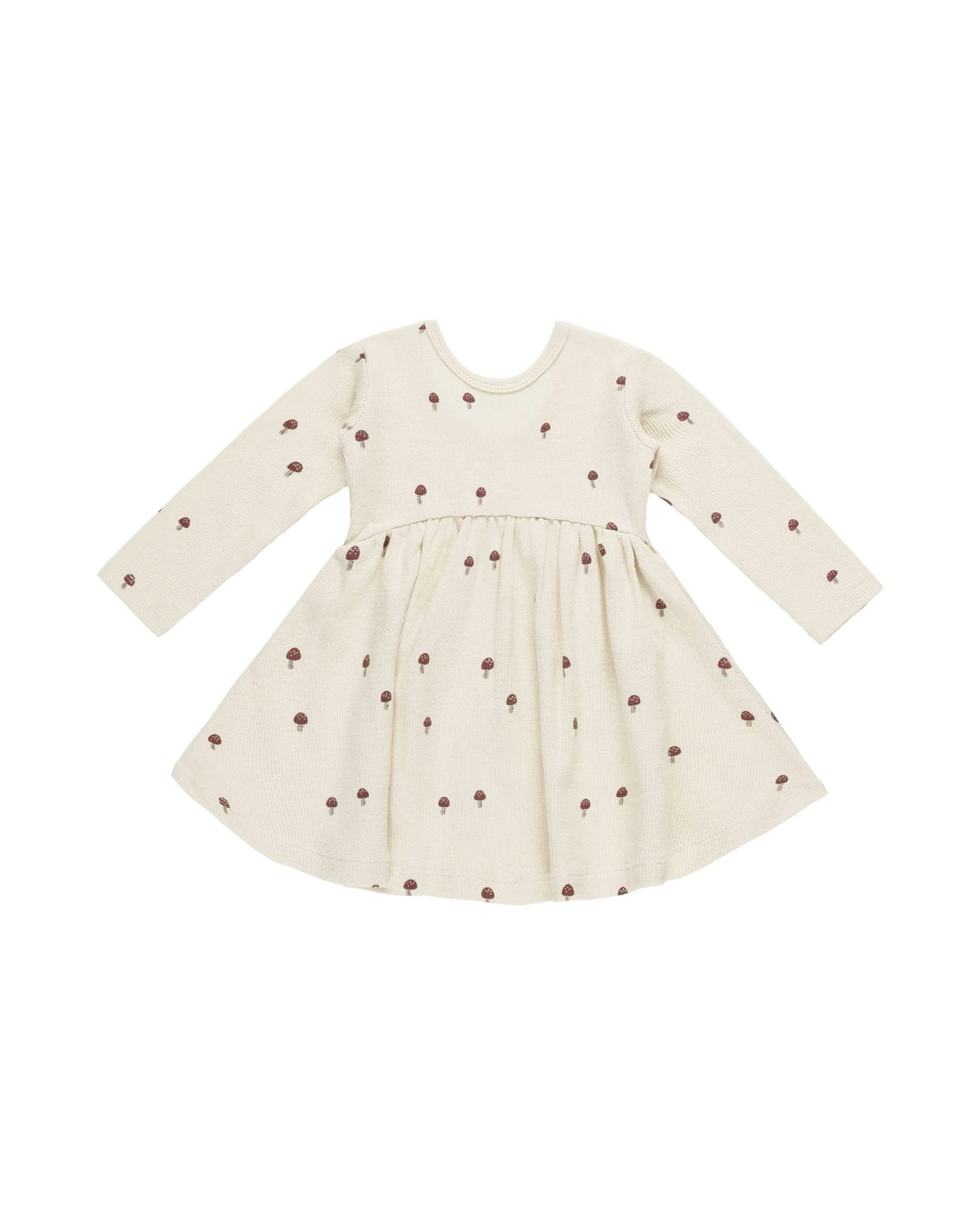 Baby Girls Dresses| Ribbed Long Sleeve- Mushrooms | Quincy Mae