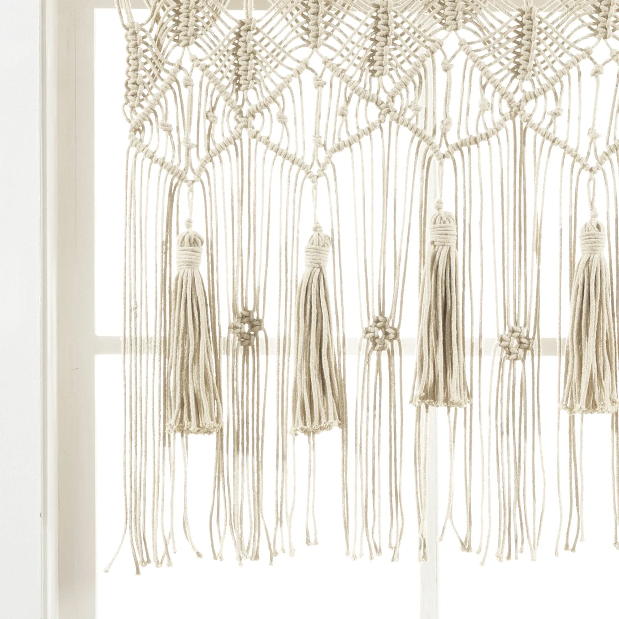 Boho Macrame Tassel Cotton Valance