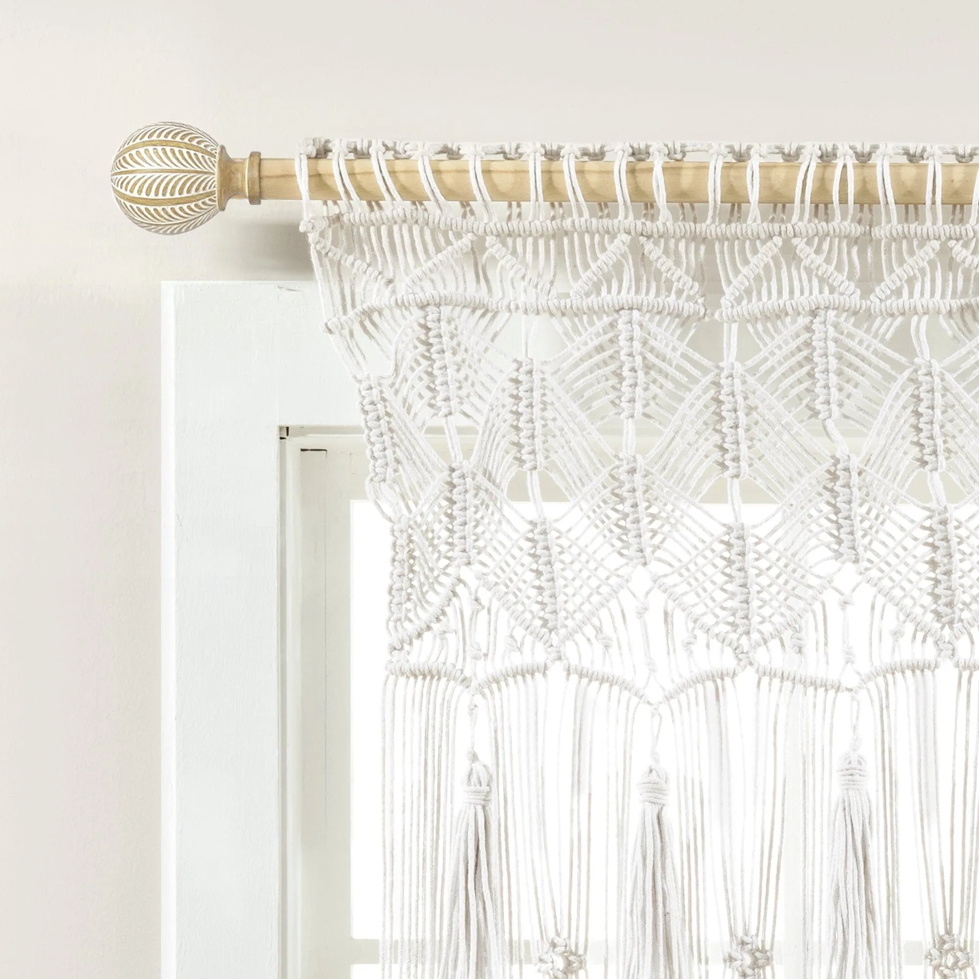 Boho Macrame Tassel Cotton Valance