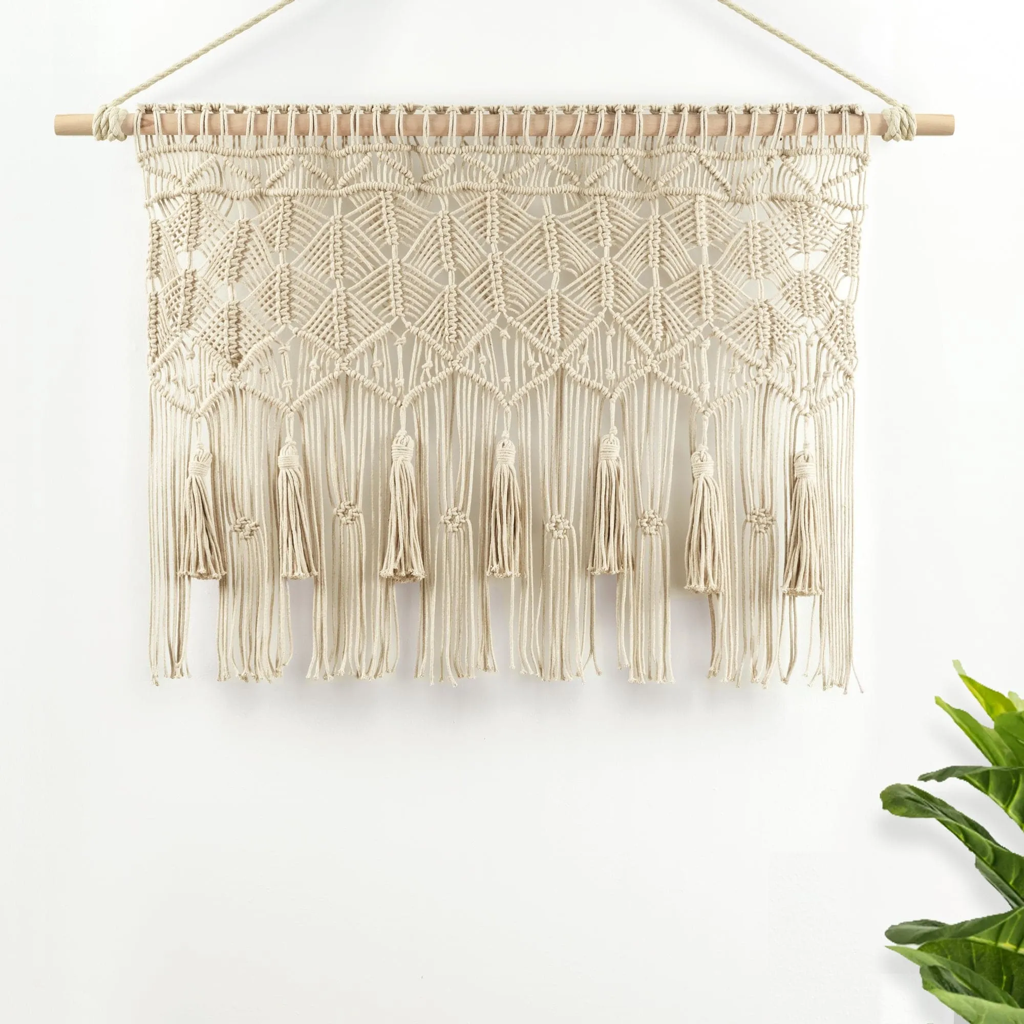 Boho Macrame Tassel Cotton Valance