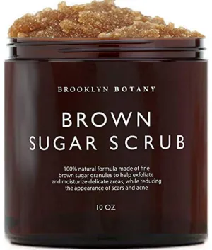 Brooklyn Botany Brown Sugar Body Scrub - Moisturizing and Exfoliating Body, Face, Hand, Foot Scrub - Fights Acne Scars, Stretch Marks, Fine Lines & Wrinkles, Great Gifts for Women & Men - 10 Oz