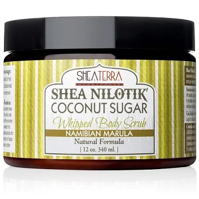 Coconut Sugar Whipped Body Scrub-Shea Nilotik' Butter NAMIBIAN MARULA SheaTerra Organics