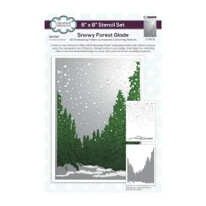 Creative Expressions Companion Colouring Stencil 6"x 8" 2/Pkg - Snowy Forest Glade