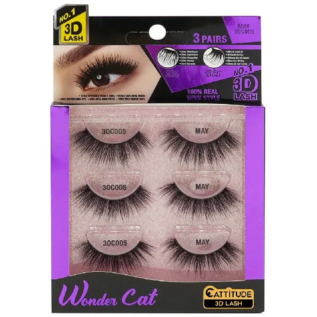 EBIN: Wonder Cat Faux Mink 3D Lashes - 3pack