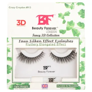 Faux Silken 3D Eyelashes- Crazy Croydon Effect #913 (Fluttery Elongated Effect)