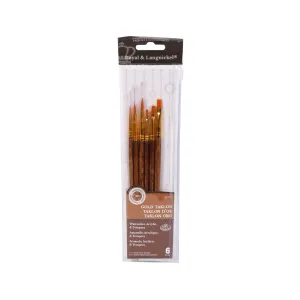 Gold Taklon Paintbrushes — Set of 6