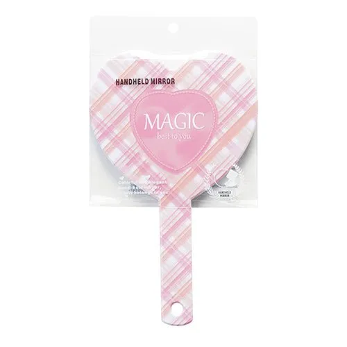 Heart Shaped Plaid Handheld Mirror