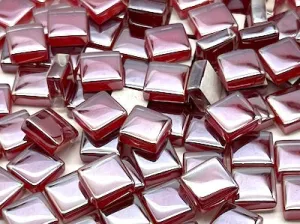 Iridised Red Crystal Glass Tiles 1cm