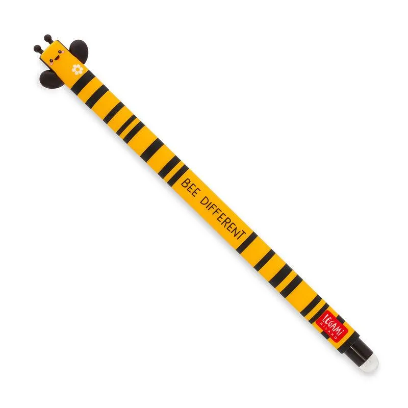 Legami Erasable Gel Pen - Bee, Black Ink