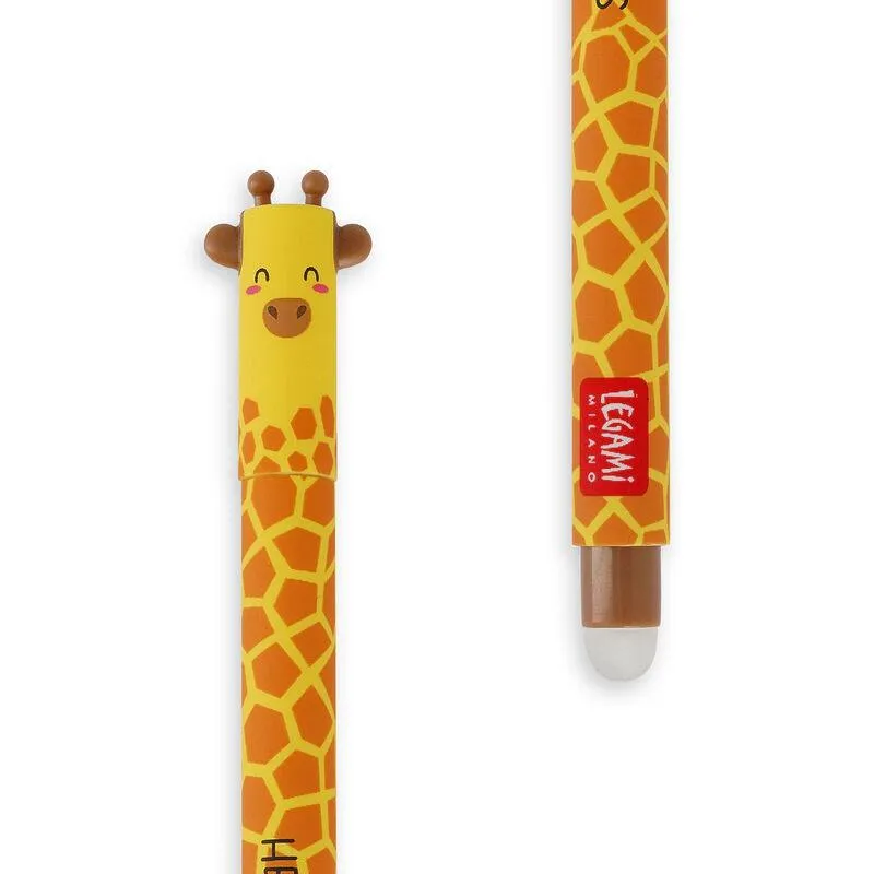 Legami Erasable Gel Pen - Giraffe, Black Ink