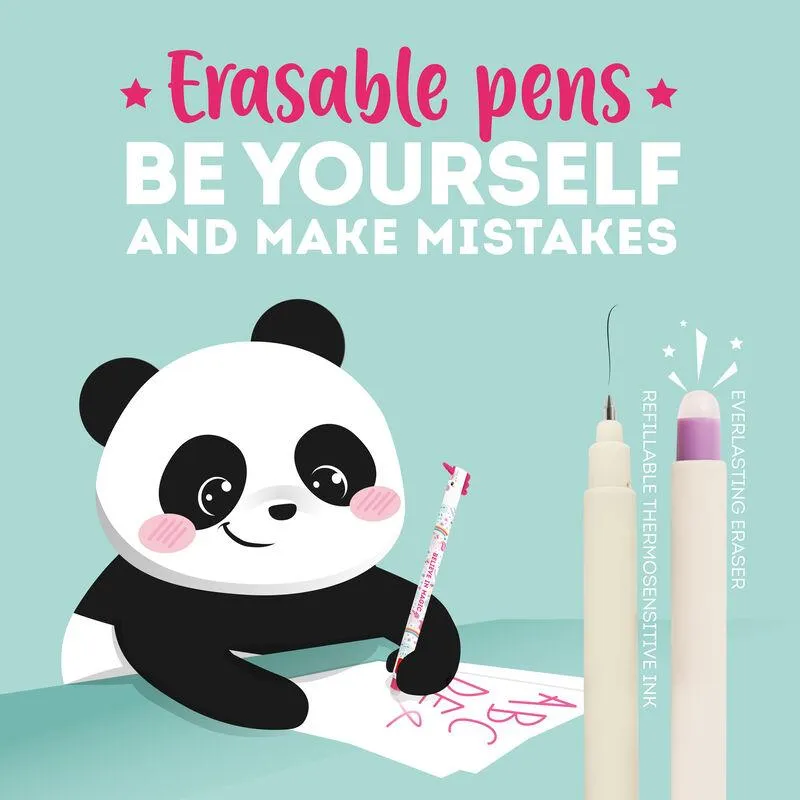 Legami Erasable Gel Pen - Panda, Black Ink