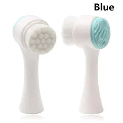 Makeup brush silicone face wash brush cleansing brush instrument 3d double-sided face wash brush manual face wash brush cleaning brush to clean pores