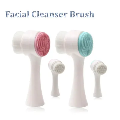 Makeup brush silicone face wash brush cleansing brush instrument 3d double-sided face wash brush manual face wash brush cleaning brush to clean pores