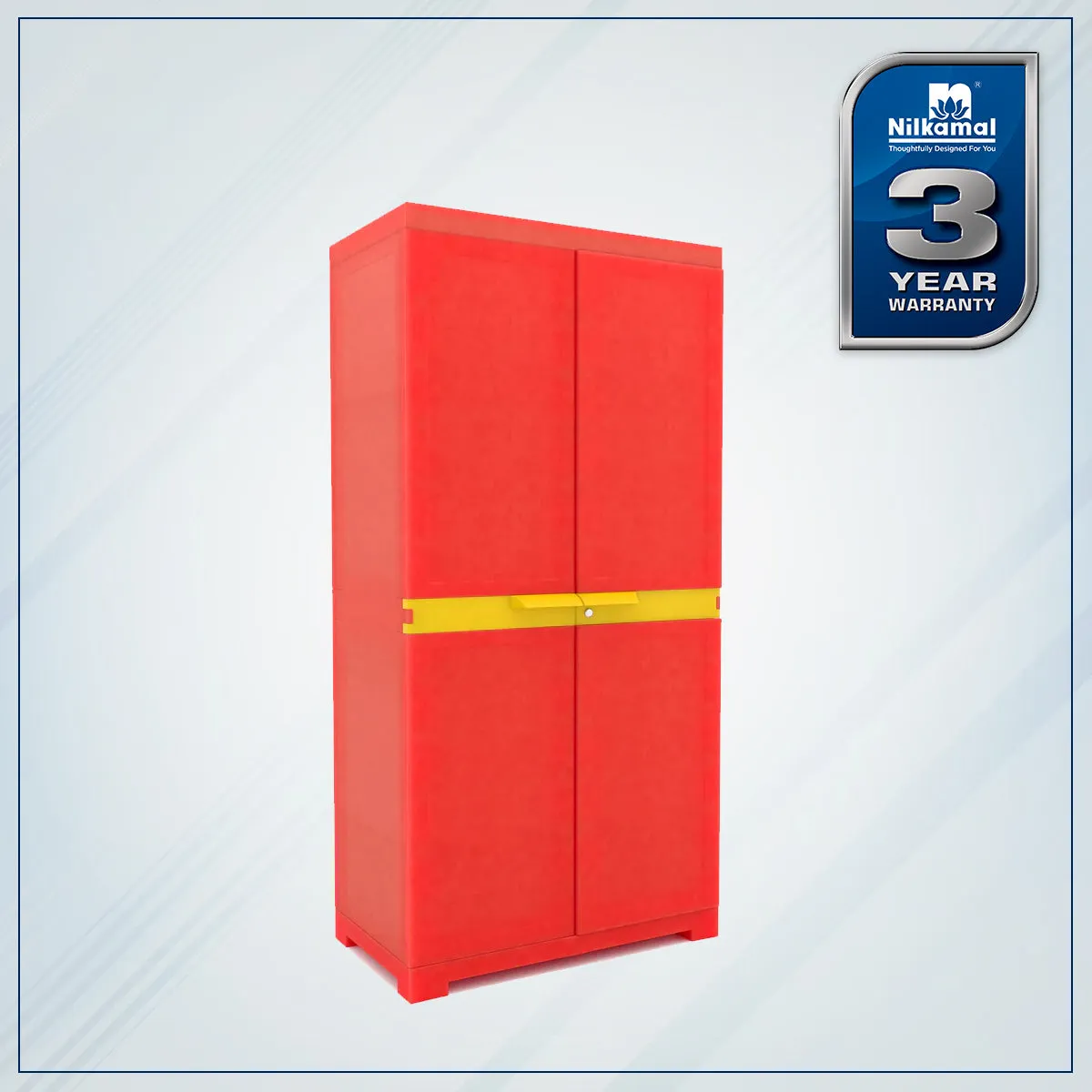 Nilkamal Freedom Mini Medium (FMM) Plastic Storage Cabinet (Bright Red / Yellow)