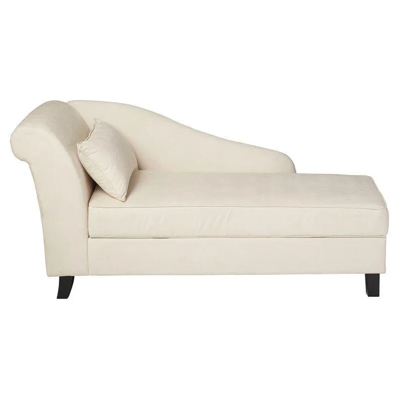 One Left-Arm Chaise Recessed Arms Chaise Lounge with Storage