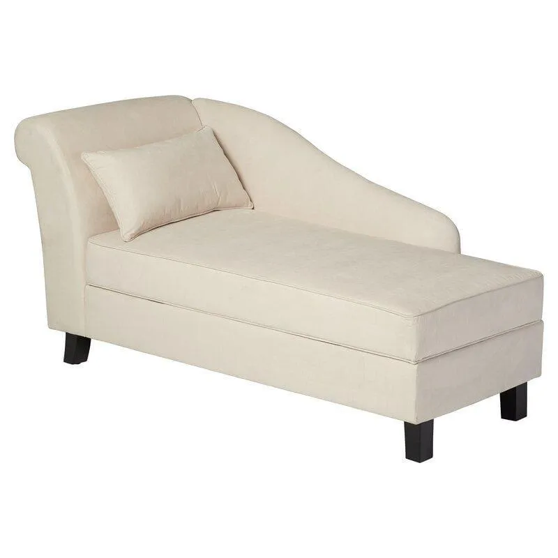 One Left-Arm Chaise Recessed Arms Chaise Lounge with Storage