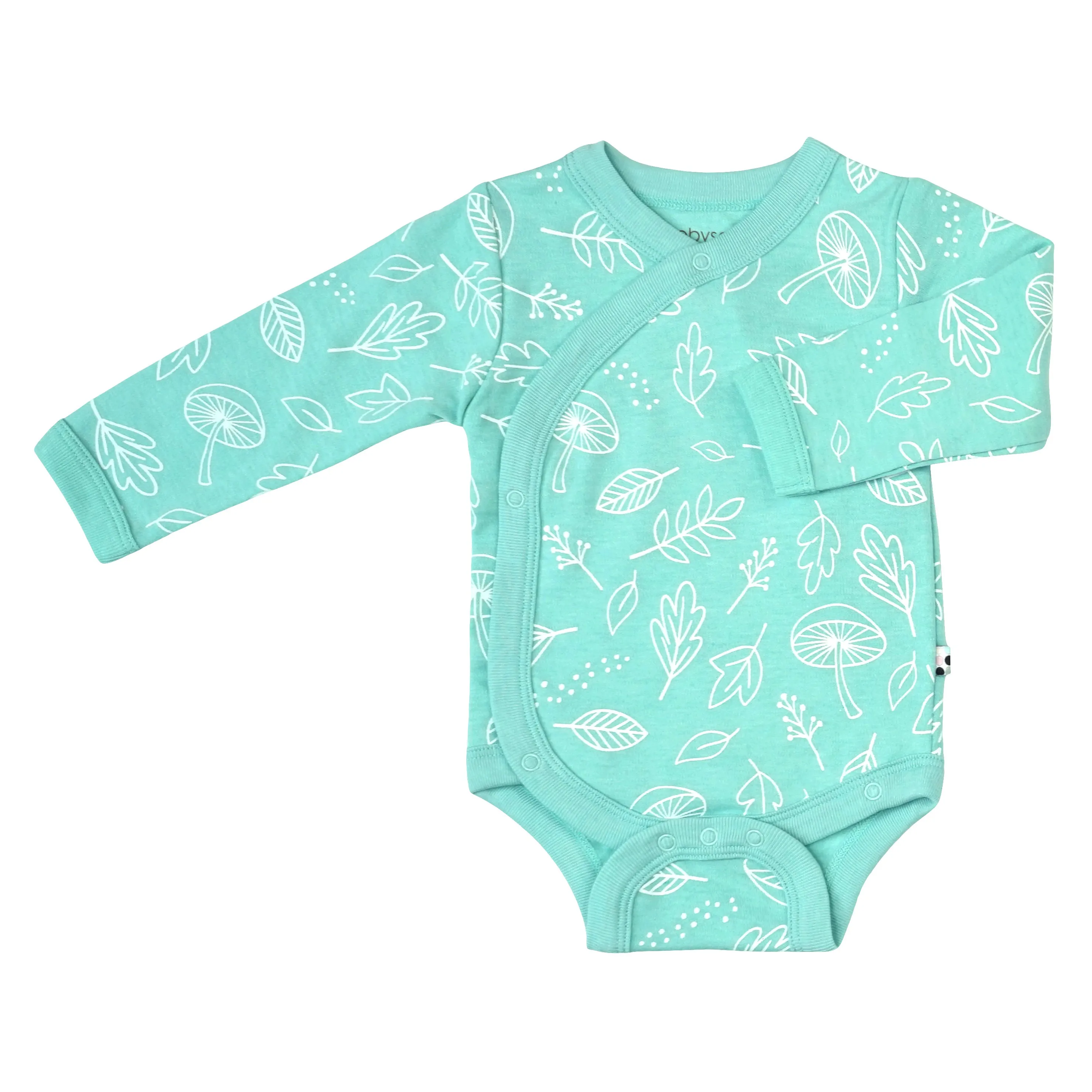 Organic Pattern Long Sleeve Kimono Bodysuit/Onesie