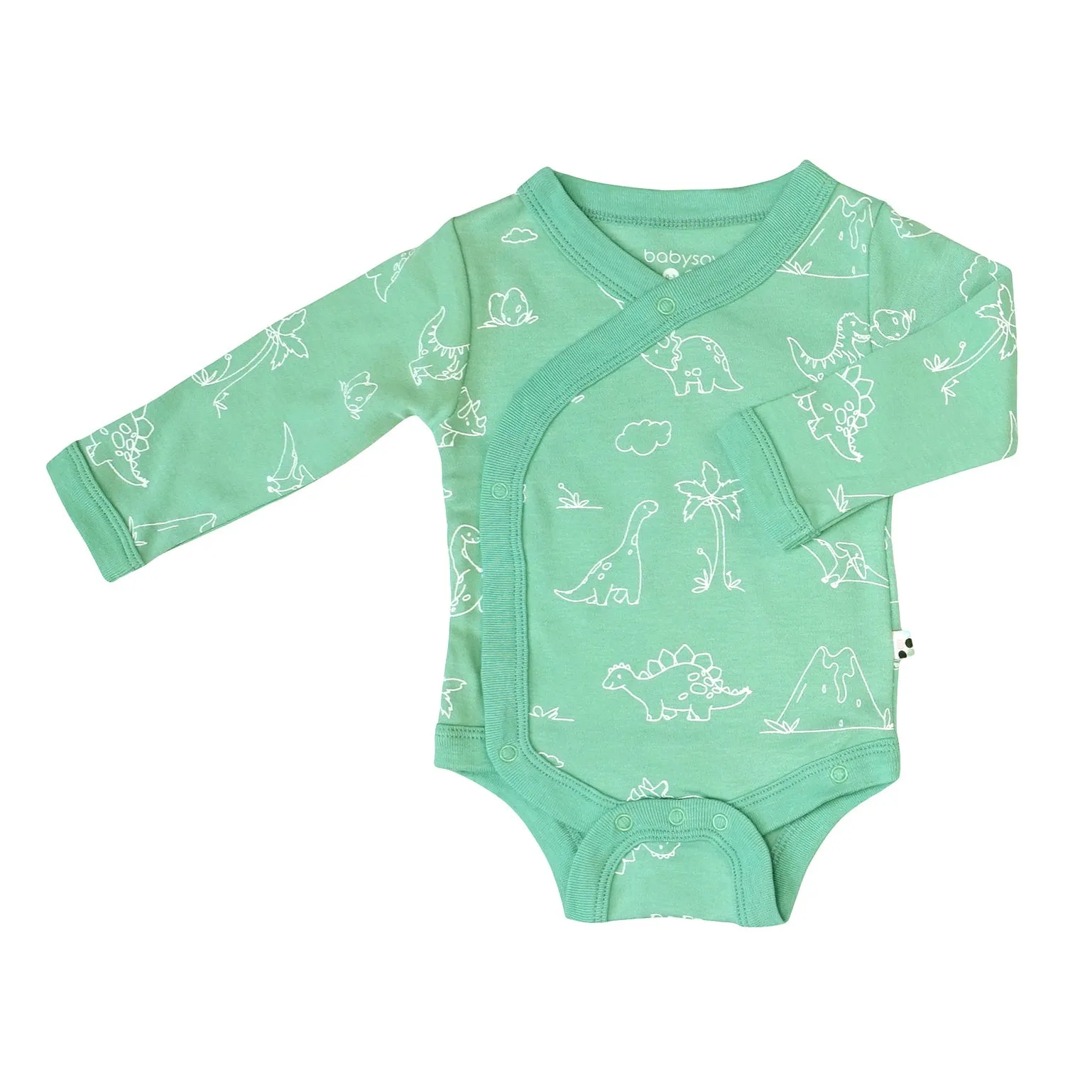 Organic Pattern Long Sleeve Kimono Bodysuit/Onesie