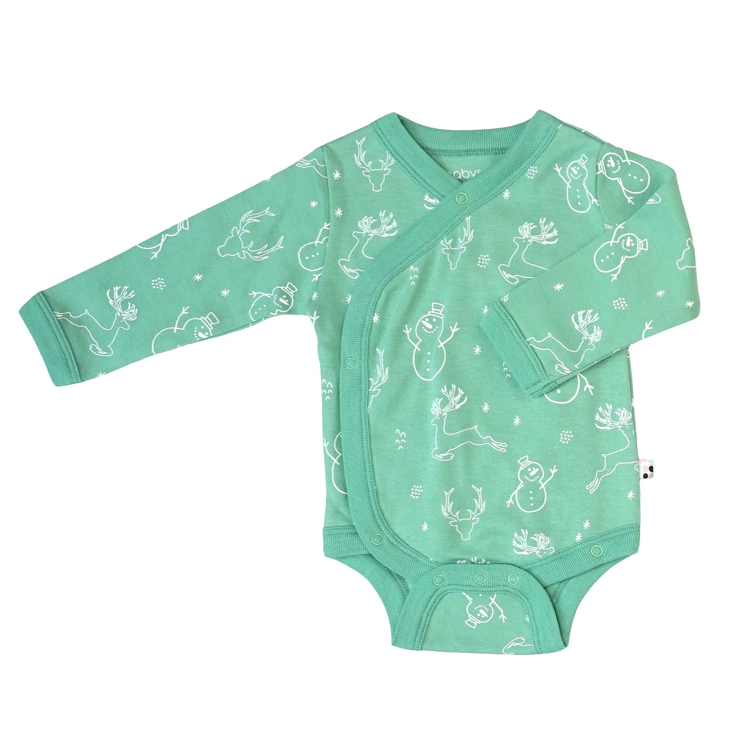 Organic Pattern Long Sleeve Kimono Bodysuit/Onesie