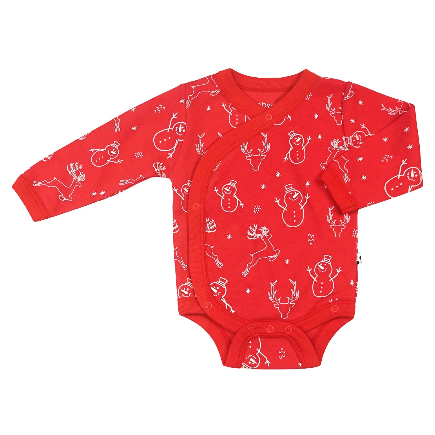 Organic Pattern Long Sleeve Kimono Bodysuit/Onesie