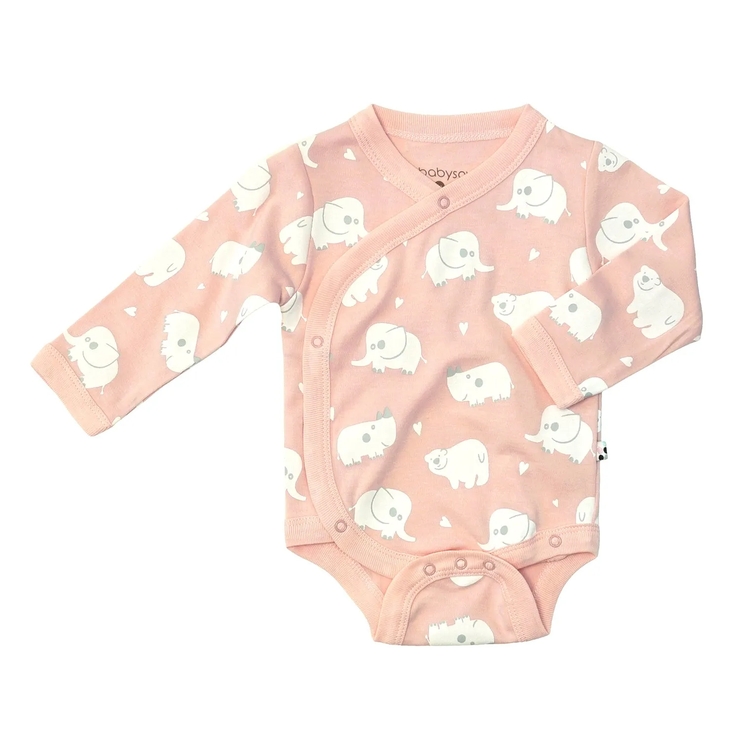 Organic Pattern Long Sleeve Kimono Bodysuit/Onesie