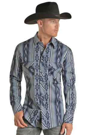 Panhandle Men's Slim  Fit Aztec Snap Shirt