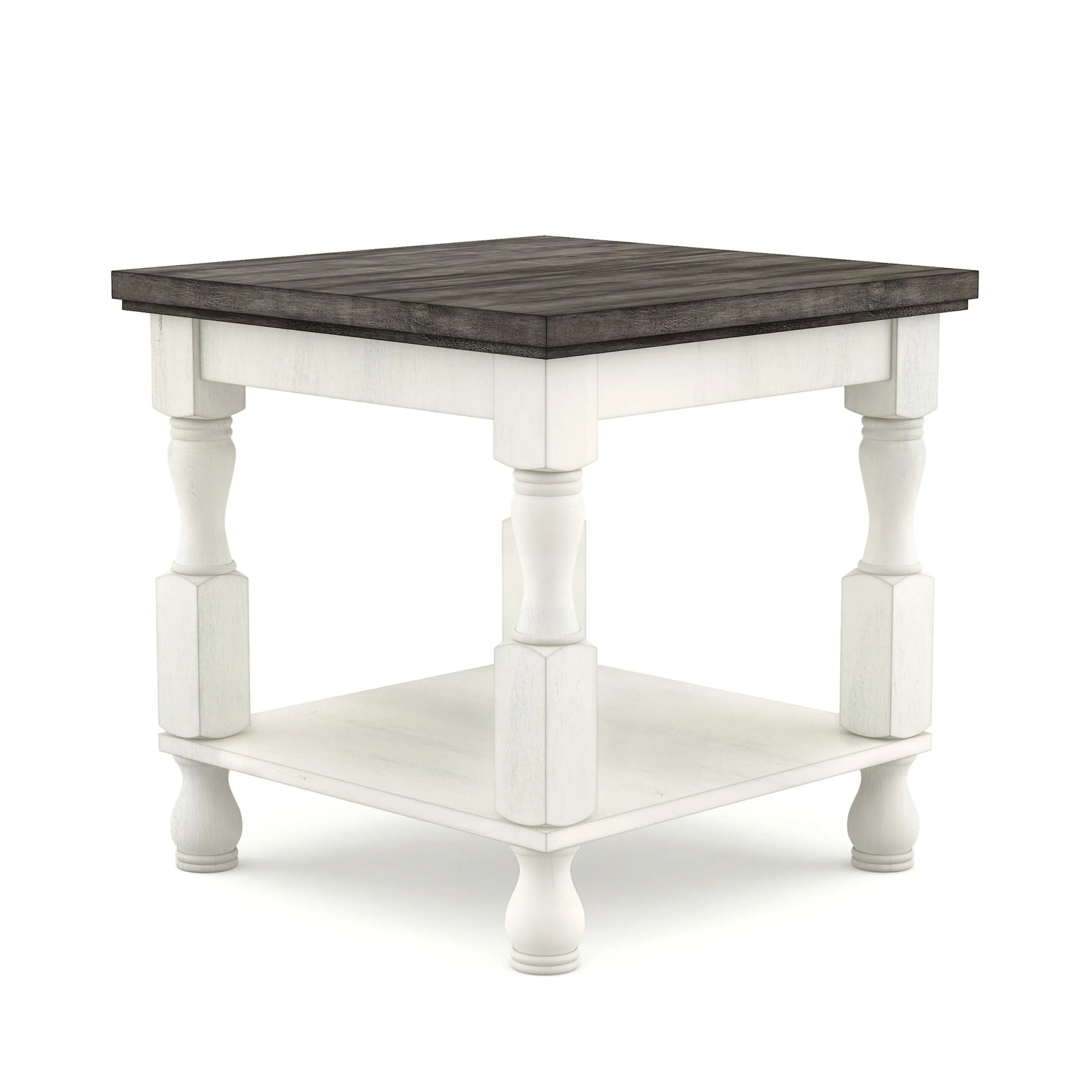 Resthane Farmhouse 24-in Square End Table with Open Shelf