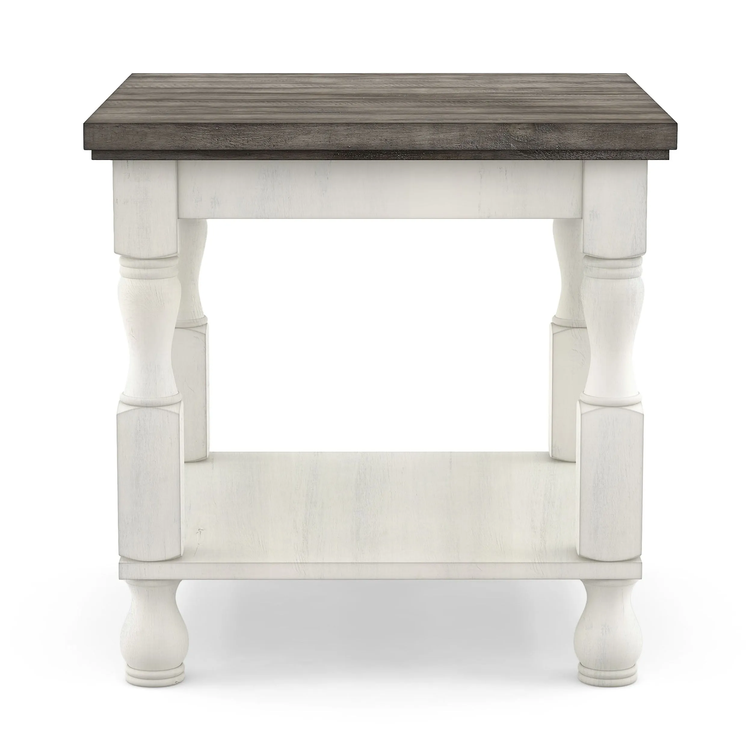 Resthane Farmhouse 24-in Square End Table with Open Shelf