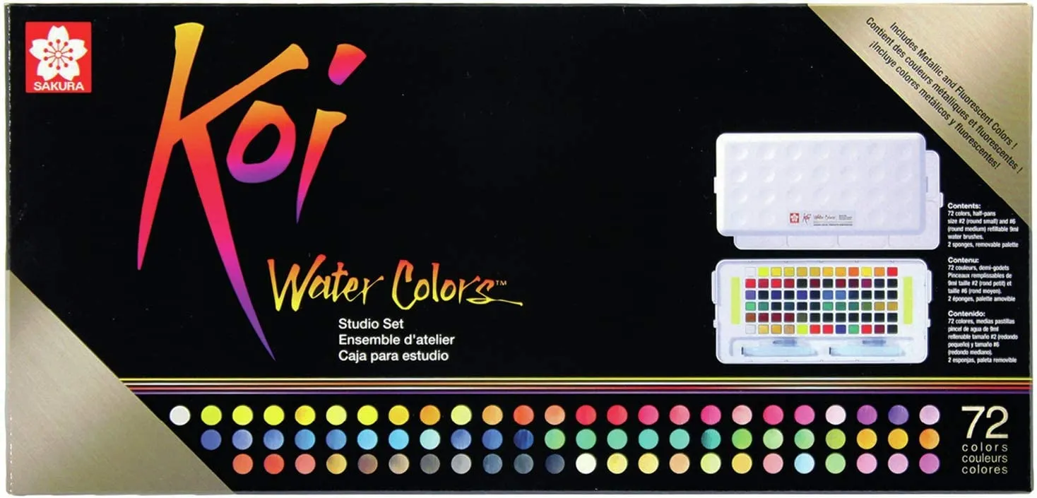 Sakura Studio Set Koi Watercolor Kit - (Pack of 72)