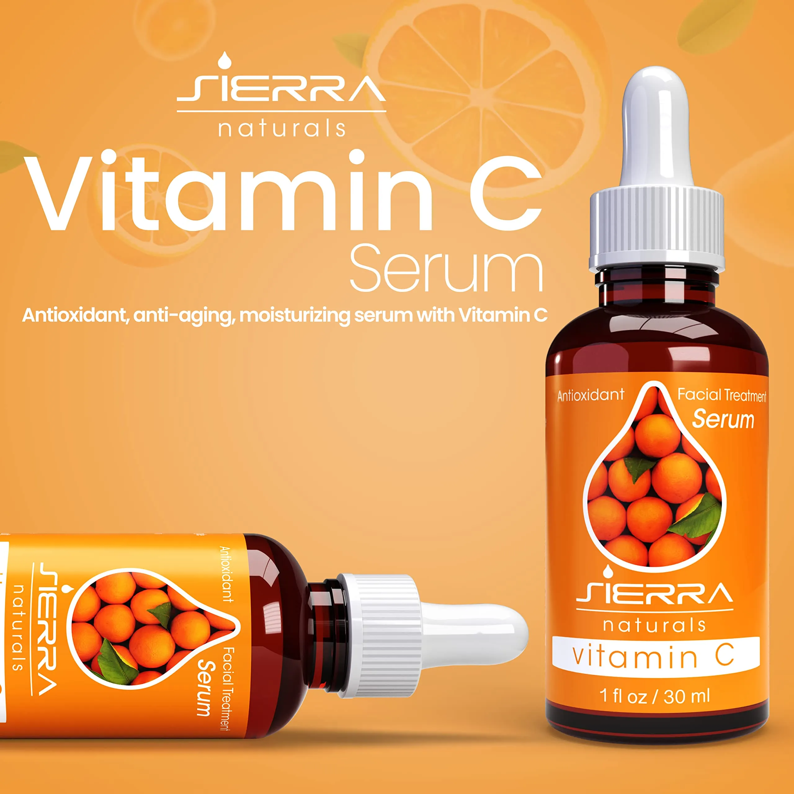 Sierra Naturals Vitamin C Antioxidant Face Serum Skin Brightening & Firming Collagen Boosting, 1 oz