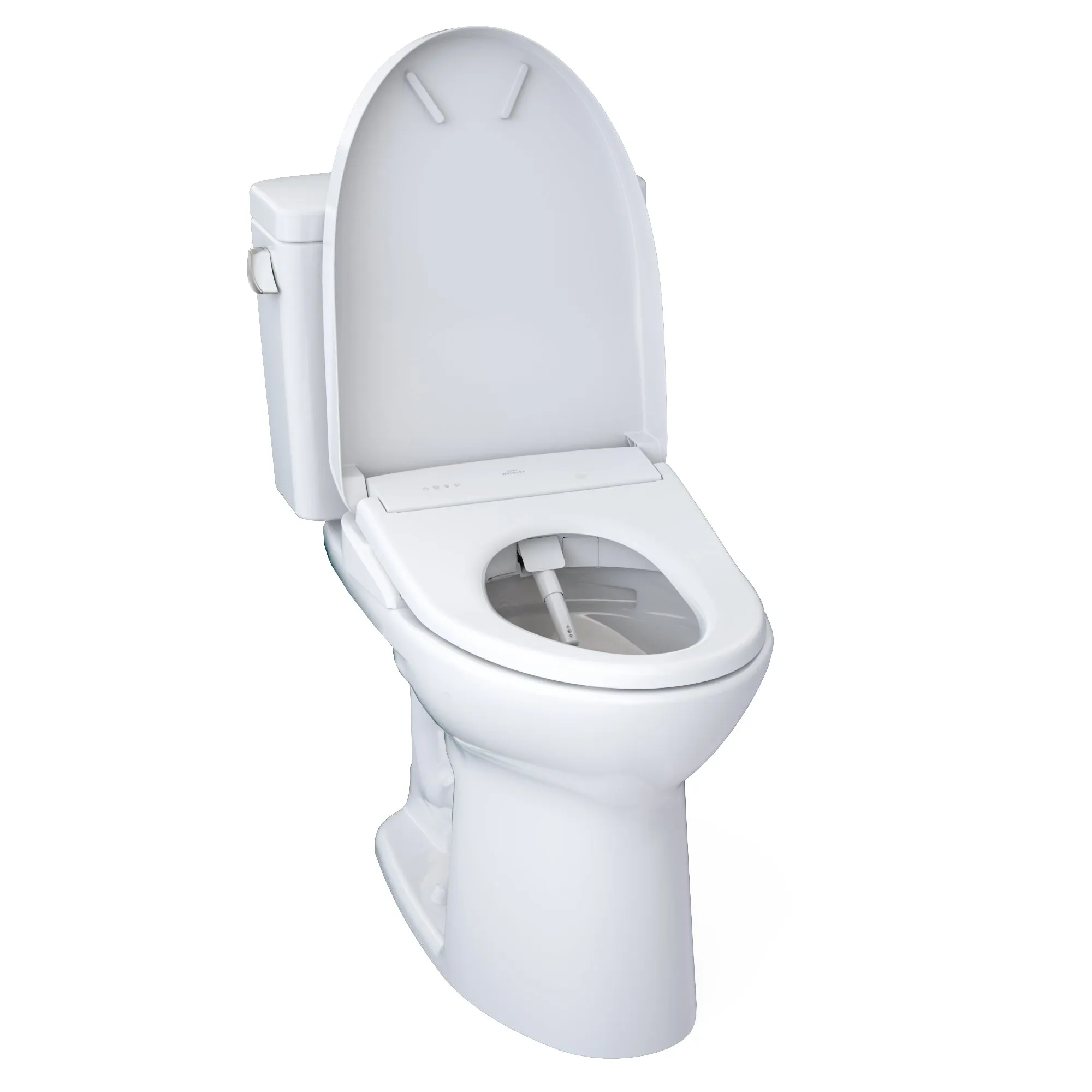 TOTO MW7764726CSFGA#01 Drake Two-Piece Elongated Universal Height Toilet and S7 Bidet Seat with Auto Flush