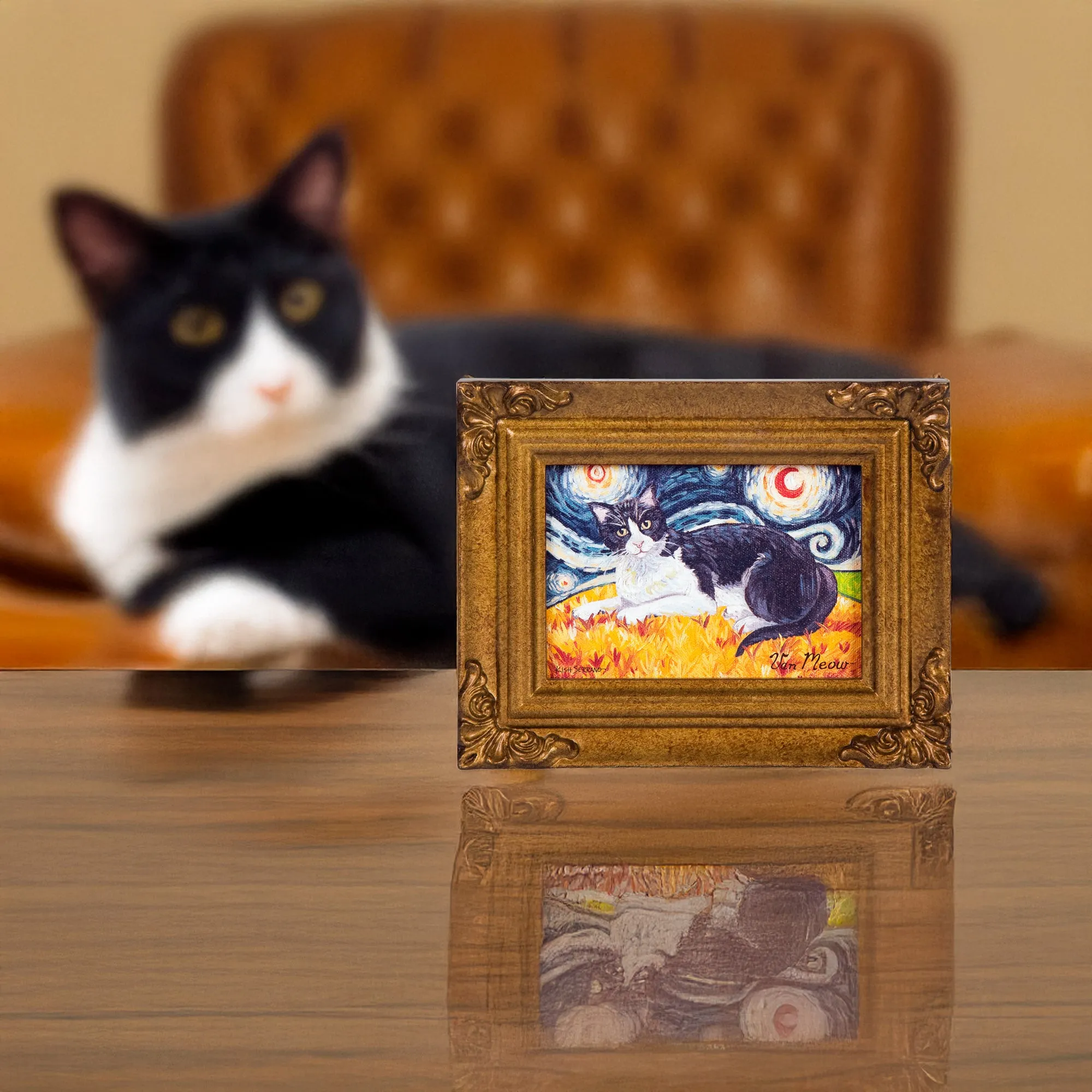 Tuxedo Van Meow - 3.5" x 5" Framed Canvas