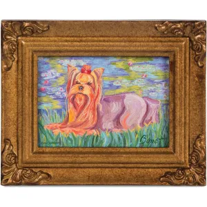 Yorkshire Terrier Bonet - 3.5" x 5" Framed Canvas